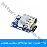 MDL444 MODULE MẠCH SẠC DỰ PHÒNG 1 PIN 5V CỔNG TYPE C