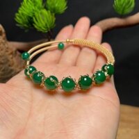 Mẹ Bạn Gái Ngọc Lục Bảo Xanh Trong Suốt Vòng Tay Dệt Tay 14k Nữ20250319