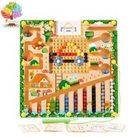 Mê cung số và màu sắc từ tính Treeyear, Đồ chơi Montessori cho bé từ 3 tuổi trở lên, Bảng hoạt động xếp hình bằng gỗ, Đồ chơi xếp hình giáo dục học tập cho trẻ mới biết đi và trẻ em