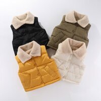 [Mẹ ShuBim] -AK05- Áo Khoác Gile Phao Lót Lông Cừu cho bé gái 2024