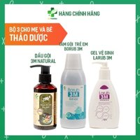 [Mẹ và bé] - Dầu gội thảo dược 3M Natural + Tắm gội trẻ em thảo dược Borub 3M + Gel vệ sinh thảo dược Larub 3M -