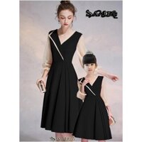 [Mẹ và bé] Set Đầm vest ĐEN cao cấp thiết kế sang trọng, nổi bật độc quyền nhà SAHULU