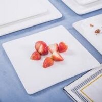 [Meal Decor LW] Đĩa/Dĩa Sứ Trắng Hình Vuông Size 15*15, 17.2*17.2, 20*20