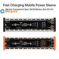 Mecha Trong Suốt 8 × 18650 Hộp Pin DIY Bộ Sạc Nhanh Bộ Nguồn Điện Di Động Không Hàn Vỏ Pin