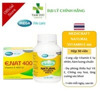 Medicraft Natural Vitamin E 400 UI - ENAT 400 - Mega we care [Hộp 30 viên]