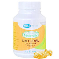 Medicrafts Natural Vitamin E 400IU, Hỗ trợ bổ sung, dự phòng thiếu hụt vitamin E