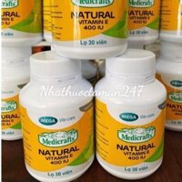 Medicrafts Natural Vitamin E 400IU - Enat 400 - Viên Uống Vitamin E Lọ 30 Viên - Mega We Care