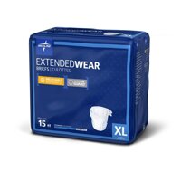 Medline - MTB80600 Extended Wear Overnight Adult Briefs with Tabs, Maximum Highest Absorbency Adult Diapers, X-Large (60 Count)