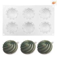 Meet 6 Khoang Silicon Cyclone Tròn Xoắn Ốc Mousse Khuôn Bánh Nướng Trang Trí Khuôn VN