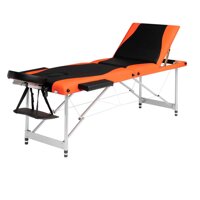 Mefeir 73" Massage Table w/Carrying Bag, 3-Fold Portable Folding Home Spa Salon Beauty Tattoo Bed w/Aluminum Legs, Face Cradle & Armrest, Heigh...