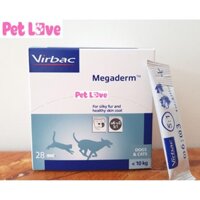 Megaderm mượt lông da, tăng cường sức khỏe chó mèo (Virbac, Pháp, 1 hộp x 28 gói)