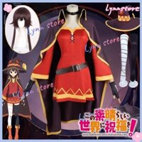Megumin Cosplay Anime Kono Subarashii Sekai ni Shukufuku wo Trang Phục Váy Tóc Giả Mũ Bộ Halloween Anime Đảng Carnival Phù Hợp Với