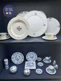 Meissen hoạ tiết xanh trắng, củ hành