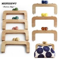 Melifeisewu Kiss Clasp Handle, Macaron Candy Color Craft Wallet Khung tay cầm bằng gỗ nguyên khối, Phụ kiện túi xách DIY cổ điển