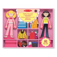 Melissa & Doug Abby and Emma Deluxe Magnetic Wooden Dress-Up Dolls Play Set (55+ pcs)