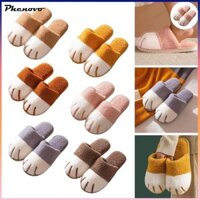 Mềm Mại Hoạt Hình Mèo Dép Nam Nữ Lông Cừu Mùa Đông Giày Sân Vườn Ấm Áp