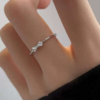 Men and Women Rings Rings Silver Silver Rings S925 Bạc Nơ Đồng Bằng Nhẫn Nữ Niche Thiết Kế Nhẫn Cao Cấp Cặp Đôi 2025 Phong Cách Mới Chữ