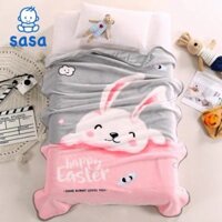 Mền cho Bé 100x140cm Unmei - Mền Tuyết Nhung siêu mịn, Chăn Lông Tuyết êm nhẹ, đắp cực ấm - Thỏ