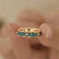 Men Nhẫn Họa Tiết Con Công Xanh Zircon Niche Thiết Kế Ánh Sáng Sang Trọng ins Hợp Thời Trang Nghệ Thuật