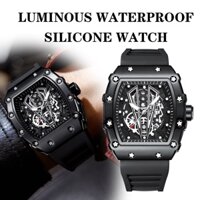 Men Sports Silicone Band Watch Analog Quartz Hollow Waterproof Luminous Watches