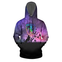 Men Starry Sky Ferrari-Gay-Pride-Rainbow-Logo- Fleece Wool Warm Hoodie Sweatshirt Casual Pullover Warm Hoodie