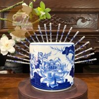 [MEN TRẮNG[KHÔNG KÈM ĐẾ] Bát lư hương cắm nhang họa tiết hoa sen  phong thủy bày ban thờ cúng gia tiên gốm ALL Bát Tràng