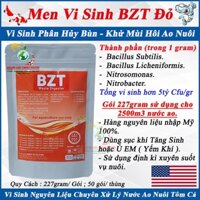 Men Vi sinh Bể Cá, Ao Nuôi Tôm Công Nghiệp BZT Đỏ, Vi Sinh Làm Trong Nước, Phân Hủy Bùn, Khử Mùi Hôi. Gói 227gram