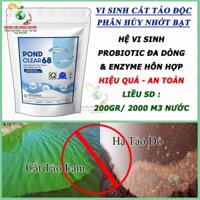 Men vi sinh cắt tảo độc, xử lý nước đáy ao nuôi tôm cá POND CLEAR 68 gói 200gram