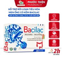 Men vi sinh cho bé, người lớn BACILAC, Phyto Bacillus hỗ trợ rối loạn tiêu hóa hộp 20 ống