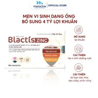Men vi sinh dạng ống Blactis ZinC bổ sung 4 tỷ lợi khuẩn và kẽm giúp giảm đầy bụng, tiêu chảy,táo bón (hộp 20 ống x 5ml)
