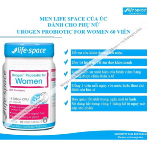Men vi sinh đường tiết niệu cho phụ nữ Life Space Urogen Probiotic For Women 60 Capsules