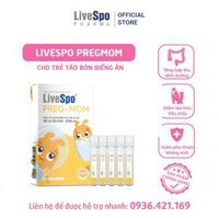 Men vi sinh LiveSpo Pregmom 3 tỷ bào tử lợi khuẩn hỗ trợ giảm táo bón rối loạn tiêu hóa cho trẻ - Hộp 20 ống x 5ml
