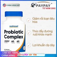 Men Vi sinh lợi khuẩn Đường ruột dạ dày Tiêu hóa tốt Nutricost Probiotic 10 Tỷ Cao cấp của Mỹ