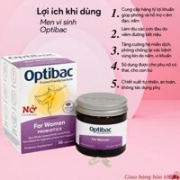 Men vi sinh Optibac tím 30v (Optibac For Women) chuẩn nội địa UK