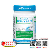 Men vi sinh Úc hỗ trợ tiêu hóa cho người lớn tuổi - Life Space 60+ Probiotic (Lọ 60 viên)
