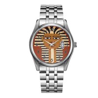 Men Watch Fashion Male Date Calendar Clock Sports Watchband Waterproof Full Stainless Steel Man Quartz Wrist Watche Ancient Egyptian Pharaoh King T...