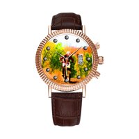 Men Watch Luxury Business Men Watch Fashion Roman Waterproof Men's Watch Leather Calendar Clock Christmas Watch Racing Dirtbike Daredevil Wrist...
