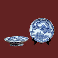 (MEN XANH NGỌC) Đĩa, mâm bồng rồng cao cấp bày hoa quả ban thờ cúng phong thủy gốm Chuẩn Bát Tràng