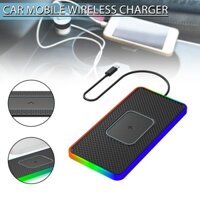 Mengqi 15W Car Wireless Charger Fast Charging Pad Non-Slip Light Pad for iPhone Samsung