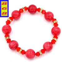 [Mệnh Hỏa, Thổ] Vòng Tay Chuỗi Hạt 10 Ly đá Đỏ Hồng FTMOO18 - Kèm Hộp Đựng Cao Cấp - Phong Thủy 868