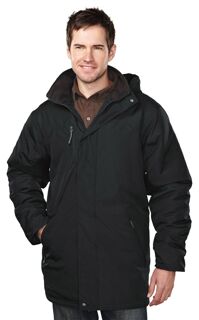 Mens 100% Polyester long sleeve jacket with water resistent - BLACK/BLACK - XXX-Large