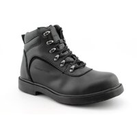 Mens 7130 Black Steel Toe Work Boot w/Zipper Lock (Mens 11 Wide)