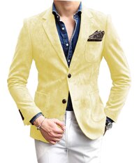 Mens Blazer Notch Lapel Suede Wear Coat Formal Single Breasted Thin Jacket
