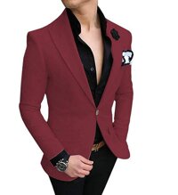 Men's Casual 2 Piece Slim Fit Suit Blazer One Button Peak Lapel Prom Tuxedos Wedding Groomsmen