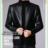 Men's casual leather jacket for middleaged and elderly men, Dad jacket top