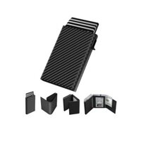 Mens chủ thẻ ví Pop Up nhôm trường hợp RFID chặn Slim tối giản ví thông minh