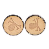 Mens Cufflinks and Cuff Link with Presentation Box Stripe - Brown Skull