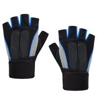 Mens Cycling Gloves, Half Finger Biking Gloves Gel Pad Shock-Absorbing Anti-Slip Breathable Motorcycle Mountain Bike Gloves Unisex - Blue M