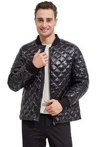 Men's Down Bomber Jacket Winter Coat Light Packable Cropped Puffer Jacket
