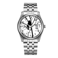 Men's Fashion Silver Steel Bracelet Japanese Quartz Watch for Men Date Week Display Luminous Hour Casual Wrist Watch